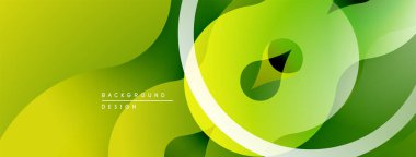 Soyut yeşil tasarım. Üst üste binen katmanlar dinamik akış, düzgün eğimler ve modern estetik yaratır. Minimalist kompozisyon, canlı renkler.