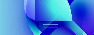 Soyut mavi arkaplan. Üst üste binen şekiller dinamik görsel efekt yaratır. Sancaklar ve web siteleri için modern tasarım uygun.