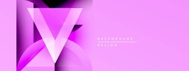 Soyut pembe tasarım katmanlı geometrik şekiller içerir. Modern kompozisyon dinamik görsel efekt yaratır. Yumuşak eğimler derinliği artırır.