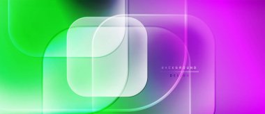 Soyut gradyanlar harmanlanarak katmanlanmış dikdörtgenler oluşturur. Parlak renkler sorunsuz bir şekilde dönüşerek dinamik görsel efekt yaratır. Modern tasarım ögesi.