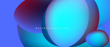 Soyut sıvı şekilleri örtüşür, parlak mavi ve mor renkler yaratır. Modern tasarım hareket, enerji ve derinlik öneriyor. Arkaplan metni arkaplan tasarımı okur.