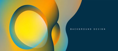 Soyut renkli tasarım. Üst üste binen daireler dinamik görsel efekt yaratır. Gradyan renkler düzgün bir şekilde harmanlanarak modern estetik sunuyor..