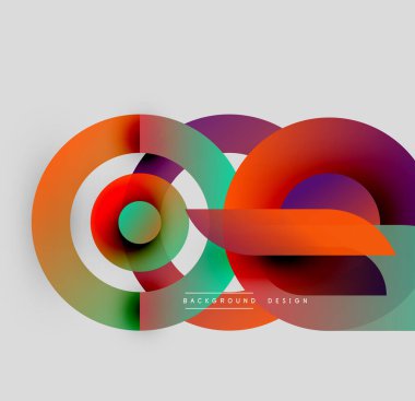 Soyut renkli şekiller örtüşür, dinamik görsel efekt yaratır. Gradyan renkler harmanlanarak modern tasarım elementini oluşturur. Pürüzsüz geçişler sanatsal kompozisyon sunar.