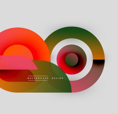 Soyut renkli şekiller çakışıyor. Gradyan renkler dinamik görsel efekt yaratır. Modern tasarım ögeleri pürüzsüz geçişler sunar.