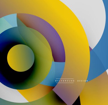 Soyut renkli çemberler dinamik görsel efektler yaratıyor. Modern tasarım, canlı renkler, pürüzsüz gradyanlar.
