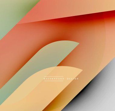 Soyut tasarım özellikleri katmanlı şekiller, sıcak renkler, pürüzsüz gradyanlar. Modern estetik, basit kompozisyon, ideal arkaplan ögesi.