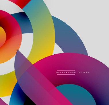 Soyut renkli şekiller çakışıyor. Canlı gradyanlar dinamik görsel efekt yaratır. Modern tasarım ögeleri cesur kompozisyon sunar.