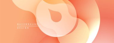 Soyut arka plan yumuşak turuncu renkler, katmanlı şekiller, pürüzsüz eğimler içerir. Minimalist tasarım sıcaklığı, modern estetiği çağrıştırıyor.