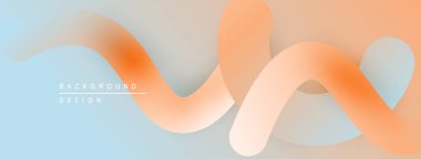 Soyut akışkan şekiller, yumuşak eğimler. Şeftali, açık mavi renkler modern arkaplan tasarımı yaratır. Minimalist estetik, pürüzsüz geçişler görünür..