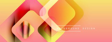 Soyut geometrik şekiller, gradyan renkler, modern tasarım. Sıcak tonlar kompozisyona hakim, canlı görsel efekt yaratır..