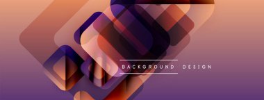 Soyut geometrik şekiller örtüşür, canlı bir değişim etkisi yaratır. Sıcak renkler serin tonlara karışır. Modern tasarım ögesi.