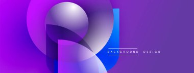 Soyut mor, mavi gradyanlar dinamik şekiller oluşturur. Modern tasarım yenilik, teknoloji, akıcılık öneriyor. Minimalist estetik görsel etki yaratır.
