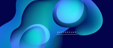 Soyut mavi katmanlar dinamik arkaplan oluşturur. Düz gradyanlar, modern tasarım, minimalist estetik. Dijital projeler için mükemmel.