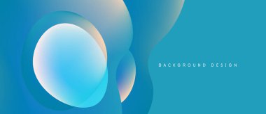 Soyut mavi gradyanlar üst üste binen daireler oluşturarak modern arkaplan tasarımı oluştururlar. Pürüzsüz şekiller akıcılığı, derinliği gösterir..