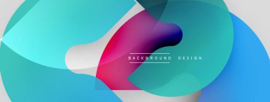 Soyut sıvı şekilleri örtüşür ve canlı renk değişimleri yaratır. Modern tasarım elementleri dinamik hareketi, pürüzsüz geçişleri önerir.