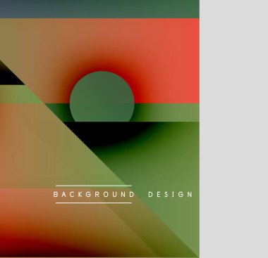 Soyut geometrik şekiller, gradyanlar, sıcak, serin tonlar. Minimalist tasarım, modern estetik, arkaplan dokusu.