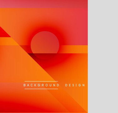 Soyut geometrik bileşim. Sıcak turuncu, kırmızı renkler tasarımda baskın. Basit şekiller modern görsel etki yaratır. Minimalist estetik.