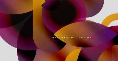 Soyut sıvı şekilleri örtüşür ve canlı renk değişimleri yaratır. Sıcak ve serin tonlu modern tasarım. Arkaplanda metin ögeleri.