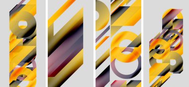 Soyut geometrik paneller. Sarı, altın, kahverengi renkler kompozisyona hakim. Modern tasarım, temiz çizgiler, minimalist estetik.