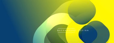 Soyut arkaplan özellikleri üst üste binen renkli çemberler. Gradyan gölgeler dinamik görsel efekt yaratır. Projeler için modern tasarım ögesi.