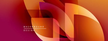 Soyut geometrik şekiller örtüşür, canlı bir değişim etkisi yaratır. Sıcak renkler tasarıma hükmediyor, enerjiyi ve modernliği akla getiriyor. Metin arkaplan tasarımı okur.