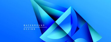 Soyut mavi tasarım üst üste binen şekiller, gradyanlar. Arka planlar, sunumlar, dijital sanat için modern estetik.