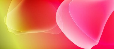 Soyut gradyanlar sarı, turuncu, kırmızı, pembe renkleri harmanlarlar. Yumuşak şekiller, dinamik görsel efektler yaratır. Yumuşak geçişler kompozisyona hakim..