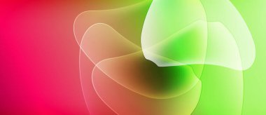 Soyut sıvı şekilleri canlı pembeler, yeşiller, sarılar harmanlıyor. Yumuşak gradyanlar dinamik görsel doku oluşturur. Yumuşak geçişler kompozisyona hakim..