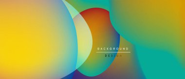 Soyut renkli arkaplan. Üst üste binen şekiller canlı değişimler yaratır. Metin arka plan tasarımı okur. Modern estetik, pürüzsüz geçişler.