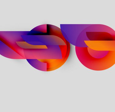 Soyut renkli tasarım. Akan şekiller örtüşüyor, dinamik görsel etki yaratıyor. Gradyan renkler harmanlanarak modern kompozisyon oluşturur.