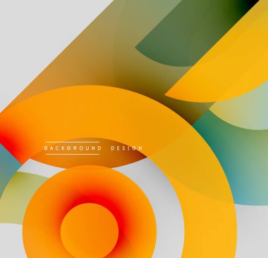 Soyut şekiller örtüşüyor, canlı renk değişimleri yaratıyor. Modern tasarım pürüzsüz geçişler, sıcak tonlar, serin renkler içerir.