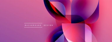 Soyut pembe mor tasarım. Üst üste binen şekiller dinamik görsel efekt yaratır. Sunumlar ve grafikler için modern arkaplan.