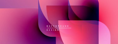 Soyut şekiller örtüşüyor, canlı pembeler, morlar yaratıyor. Modern tasarım metin arkaplanı, tasarım içerir. Düzen eğimleri kompozisyona hakim.