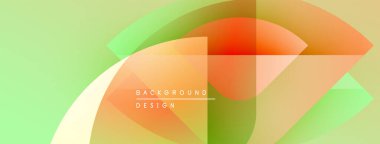 Soyut geometrik şekiller canlı renkleri harmanlarlar. Yumuşak eğimler akıcı tasarım yaratır, modern estetik. Metin arkaplan tasarımı okur.