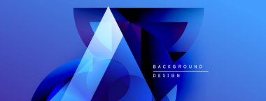 Soyut mavi gradyanlar geometrik şekiller oluşturur. Modern tasarım teknoloji, yenilik, derinlik, görsel cazibe öneriyor.