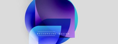 Soyut sıvı şekilleri, canlı maviler, morlar, beyaz arka plan. Dijital projeler ve sunumlar için modern tasarım ögesi.