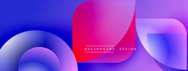 Soyut sıvı şekiller, canlı renklerin karışımı. Modern tasarım, gradyan etki dinamik görsel deneyim yaratır. Pürüzsüz kıvrımlar, mor renkler hakim.