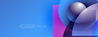 Soyut mavi mor eğimli arkaplan. Üst üste binen şekiller modern görsel efektler yaratır. Metin arka plan tasarımı okur. Basit, temiz estetik..