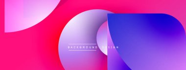 Soyut geometrik şekiller, canlı pembeler, maviler, morlar harmanlanır. Modern tasarım, pürüzsüz gradyanlar dinamik görsel efekt yaratır. Metin arkaplan tasarımı okur.