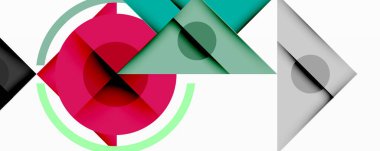 Soyut geometrik bileşim. Üst üste binen şekiller, dinamik görsel ilgi yaratır. Pembe, deniz mavisi, gri renkler tasarımda baskın. Minimalist estetik.