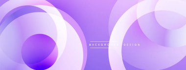 Soyut mor daireler dinamik arkaplan oluşturur. Modern tasarım yumuşak eğimleri, pürüzsüz geçişleri içerir. Minimalist estetik.