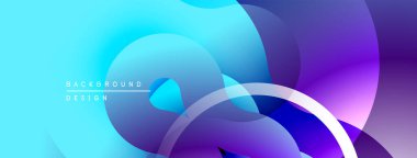 Soyut sıvı şekiller, canlı maviler, mor karışımı. Modern tasarım, pürüzsüz gradyanlar dinamik görsel efekt yaratır.
