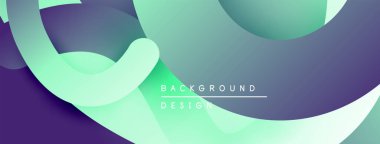 Soyut akışkan şekiller, canlı turkuaz, koyu mor renkler. Modern tasarım, pürüzsüz gradyanlar dinamik görsel efekt yaratır.
