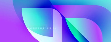 Soyut sıvı şekiller, canlı mor, mavi renkler. Modern tasarım elementleri dinamik görsel efekt yaratır. Düzen eğimleri kompozisyona hakim.
