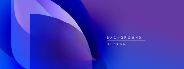 Soyut eğimler dinamik şekiller yaratır. Mavi, mor renkler pürüzsüz bir şekilde harmanlanır. Modern tasarım akıcılığı ve derinliği çağrıştırıyor. En küçük metin görsel elementleri tamamlar.