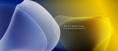 Soyut sıvı şekilleri, mavi, sarı gradyanlar. Modern tasarım, pürüzsüz geçişler, zarif arka plan dokusu. Minimalist kompozisyon.