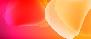 Soyut gradyanlar canlı kırmızıları, portakalları, sarıları harmanlarlar. Pürüzsüz şekiller, yumuşak görsel akış oluşturur. Sıcak tonlar kompozisyona hakim.