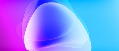 Soyut sıvı şekilleri mor, mavi renkleri harmanlıyor. Yumuşak eğimler ışık saçan, akan bir etki yaratır. Minimalist tasarım sakin bir atmosferi çağrıştırıyor.