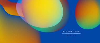 Soyut renkli şekiller çakışıyor. Canlı gradyanlar dinamik görsel efekt yaratır. Arkaplan ve sunumlar için uygun modern tasarım.