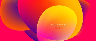 Canlı soyut şekiller harmanlanarak sıcak renk değişimleri yaratır. Metin, merkez çember içinde arkaplan tasarımı okuyor. Modern görsel kompozisyon.